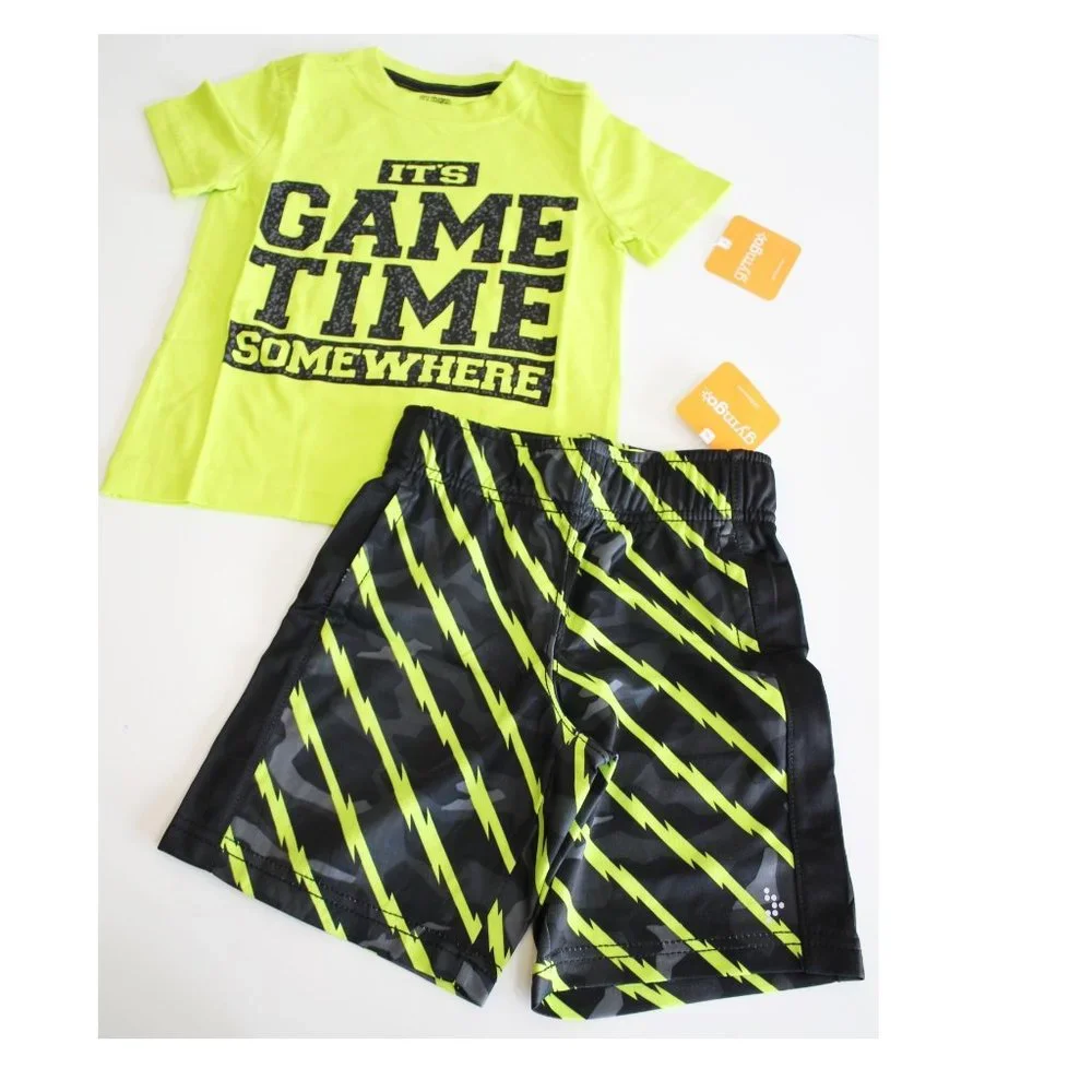 Gymboree Boy Jacket Shirt Athletic Shorts Boy Size XXS 3 3T Black Green
